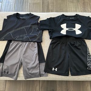Under Armour Boys Bundle Shorts and Shirts Size 5,6 and extra small